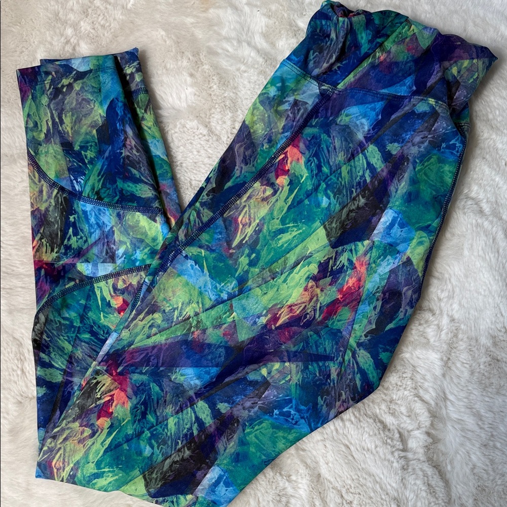 Asics Women's Studio Graphic Leggings Athletic Pants Sz XL